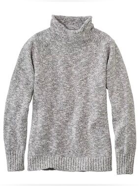 L.L. Bean Heather Women's Cotton Ragg Sweater, Funnelneck Pullover Like New P XS